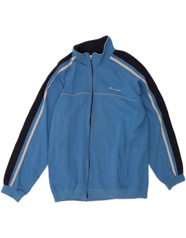 CHAMPION Mens Tracksuit Top Jacket XL Blue Colourblock Cotton Vintage Champion and Second-Hand Champion from Messina Hembry 