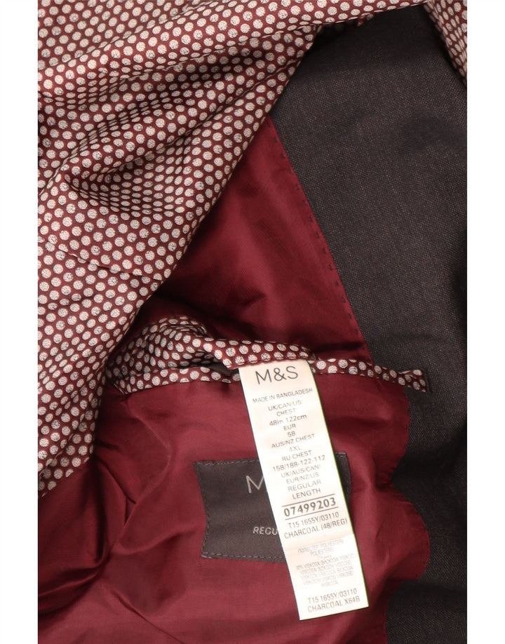 Мужской пиджак стандартного кроя с 2 пуговицами Marks & Spencer UK 48 4XL, серый