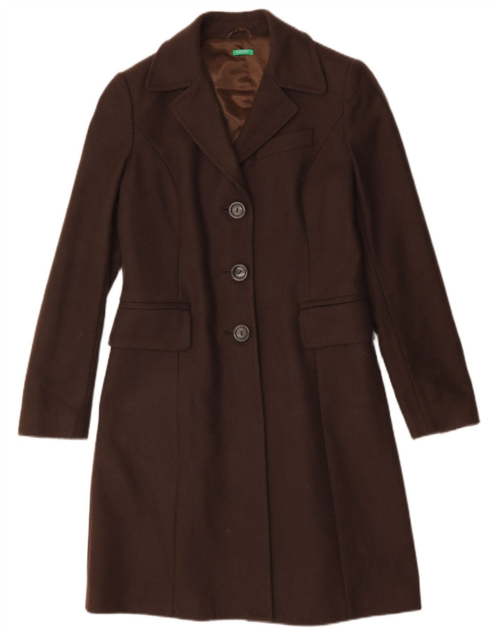 Женское пальто Benetton IT 44 Medium Brown Wool