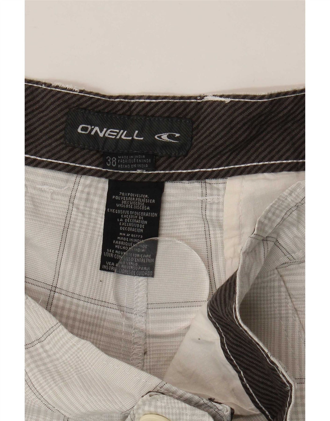 Мужские шорты чинос O'Neill W38 XL серые из полиэстера в клетку