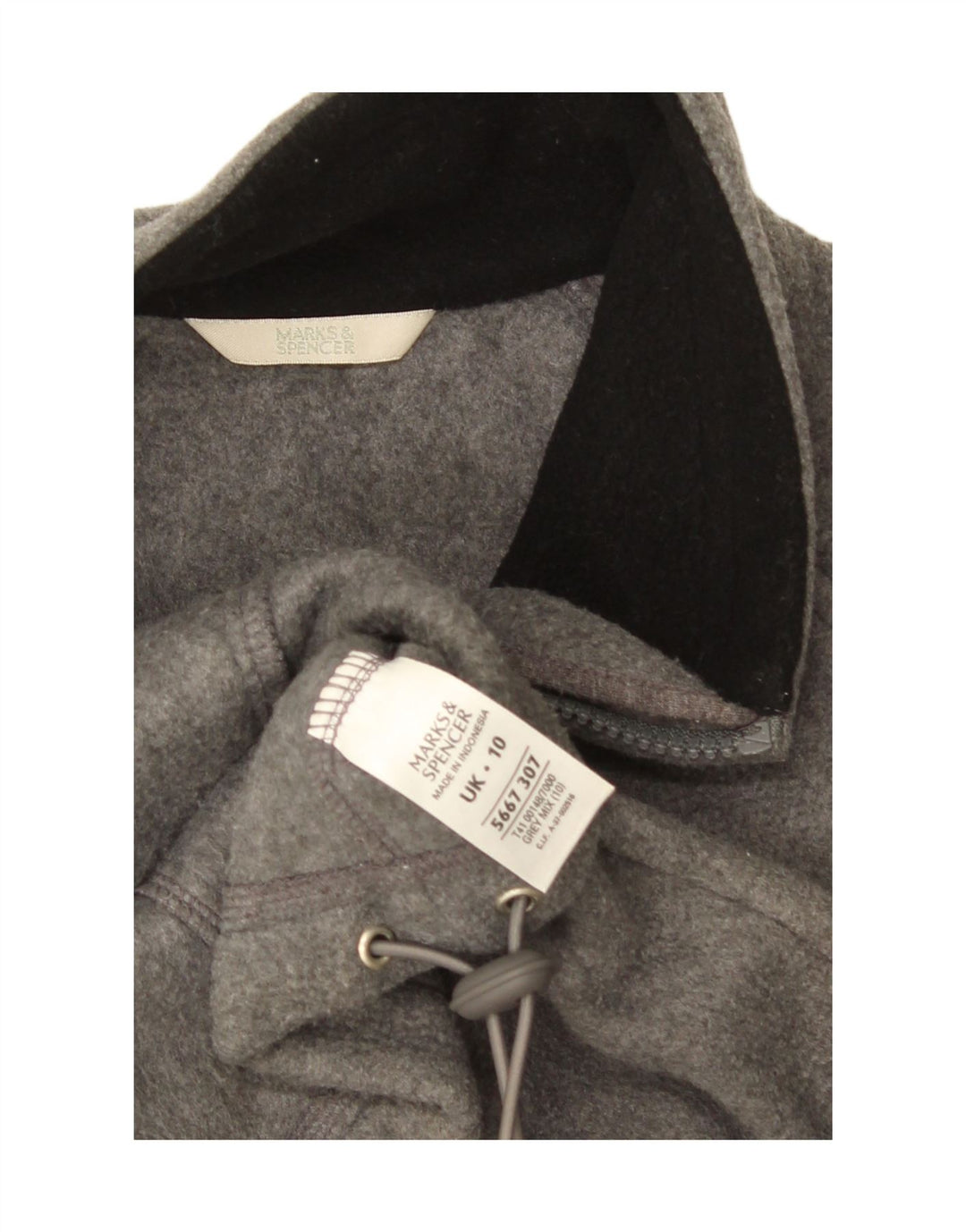 Женская флисовая куртка оверсайз Marks & Spencer UK 10, маленький серый полиэстер