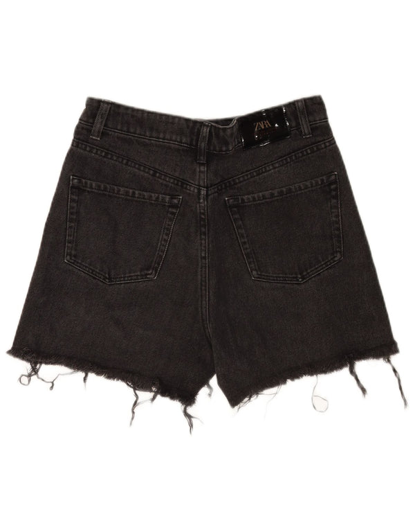 Женские джинсовые шорты Zara EU 36 XS W26, черный хлопок