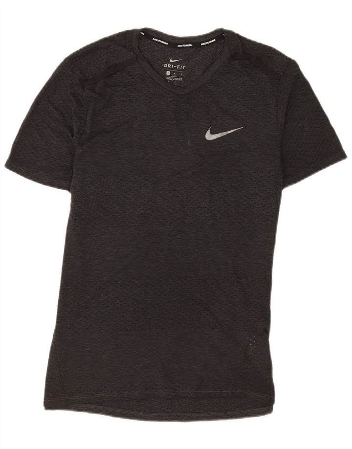 Мужская футболка Nike Dri Fit из полиэстера среднего серого цвета