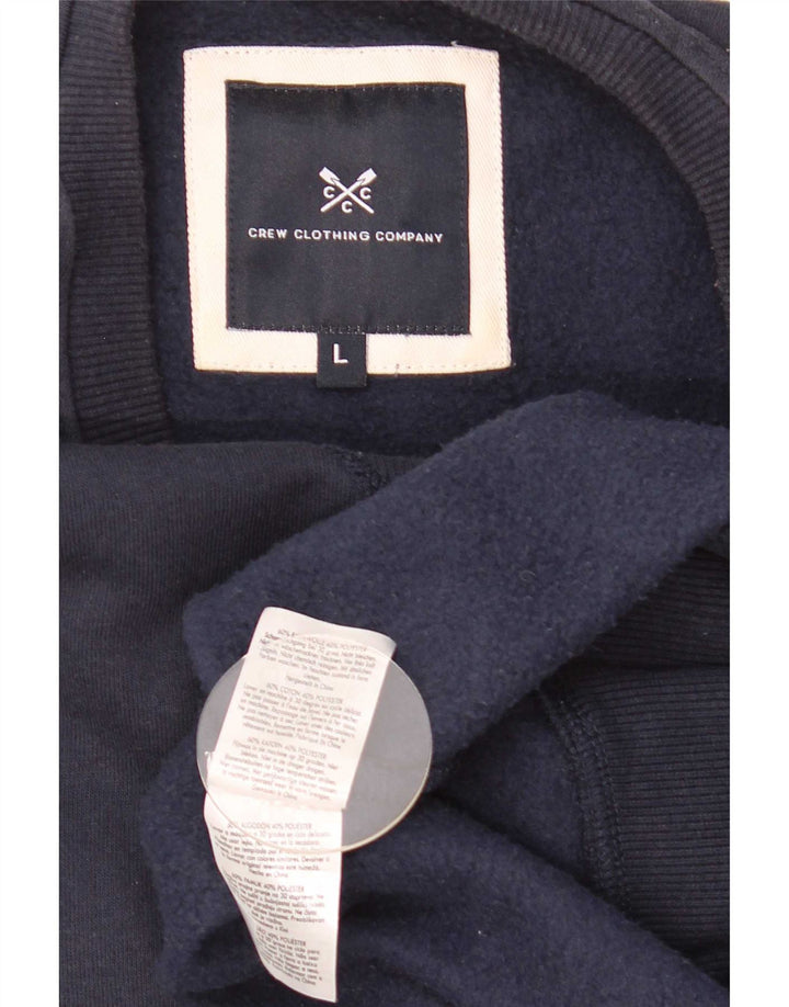 Crew Clothing Мужской свитер-джемпер большого размера из хлопка темно-синего цвета