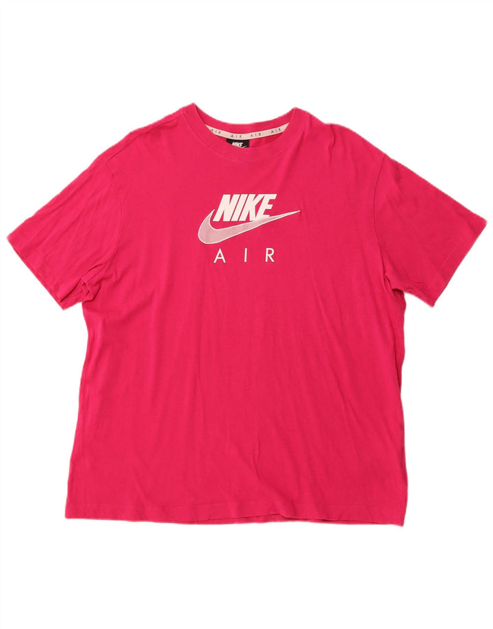 Мужская футболка NIKE Air с графическим рисунком, хлопковый топ среднего розового цвета