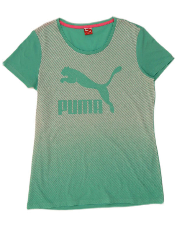 Женская футболка с рисунком Puma Top UK 14, большая зеленая