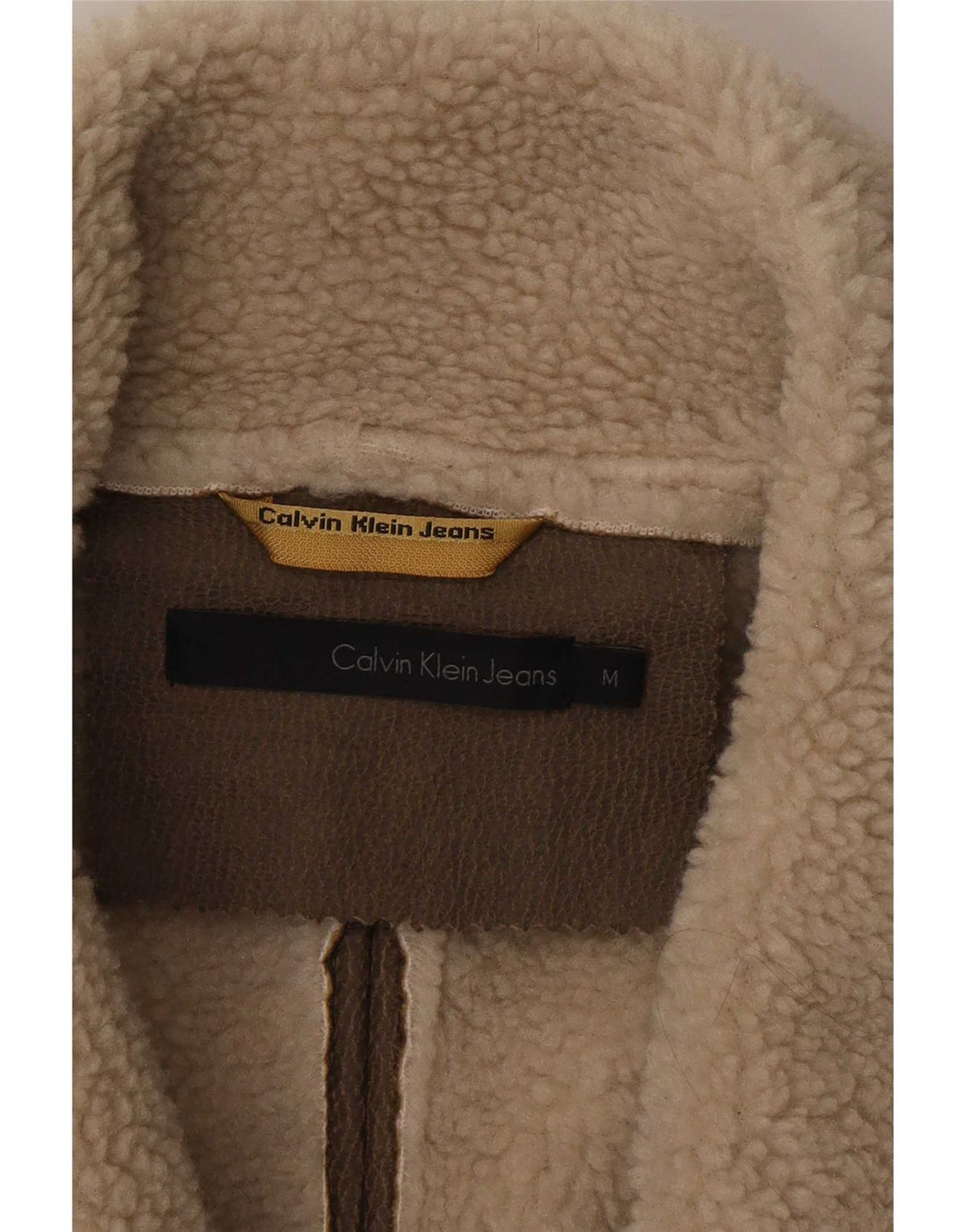 Женская куртка из шерпы Calvin Klein Jeans UK 14, средний коричневый полиэстер