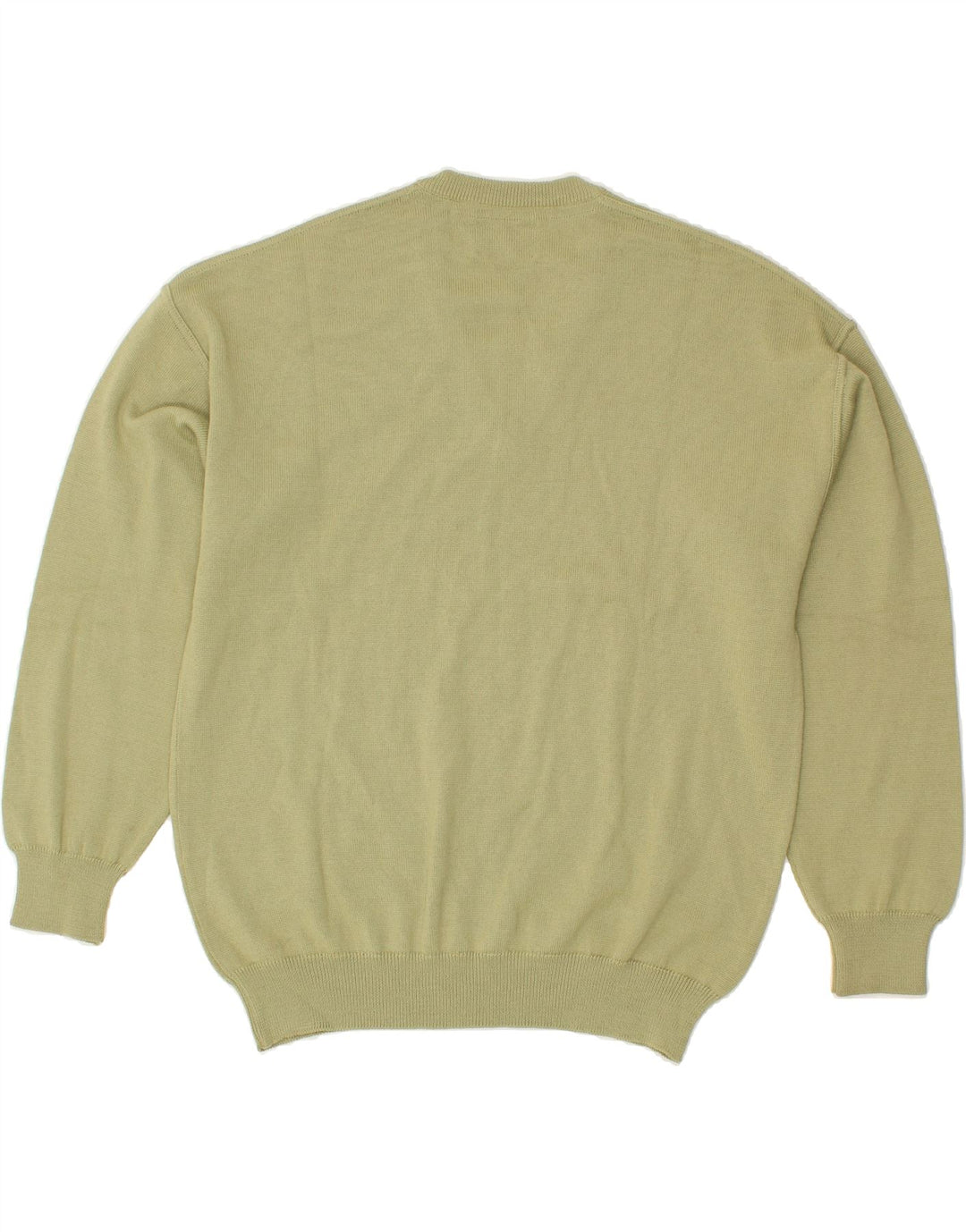 IL GRANCHIO Mens V-Neck Jumper Sweater Medium Khaki Wool | Vintage Il Granchio | Thrift | Second-Hand Il Granchio | Used Clothing | Messina Hembry 