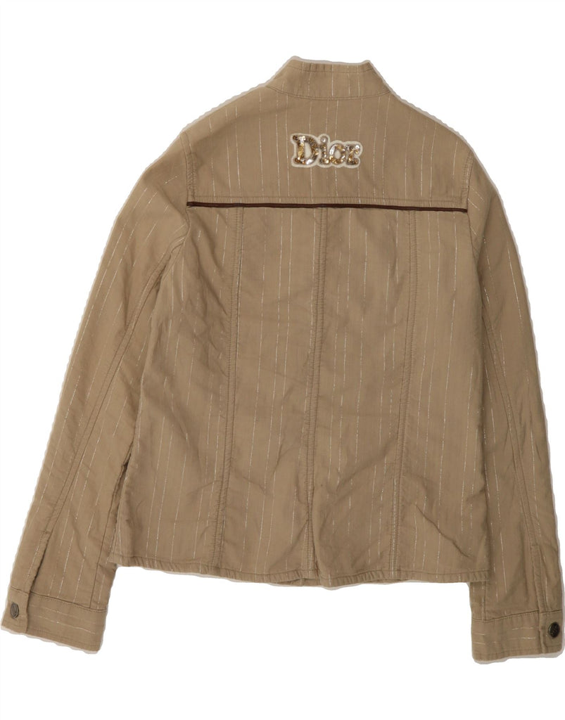 CHRISTIAN DIOR Girls 5 Button Blazer Jacket 11-12 Years Beige Striped Vintage Christian Dior and Second-Hand Christian Dior from Messina Hembry 