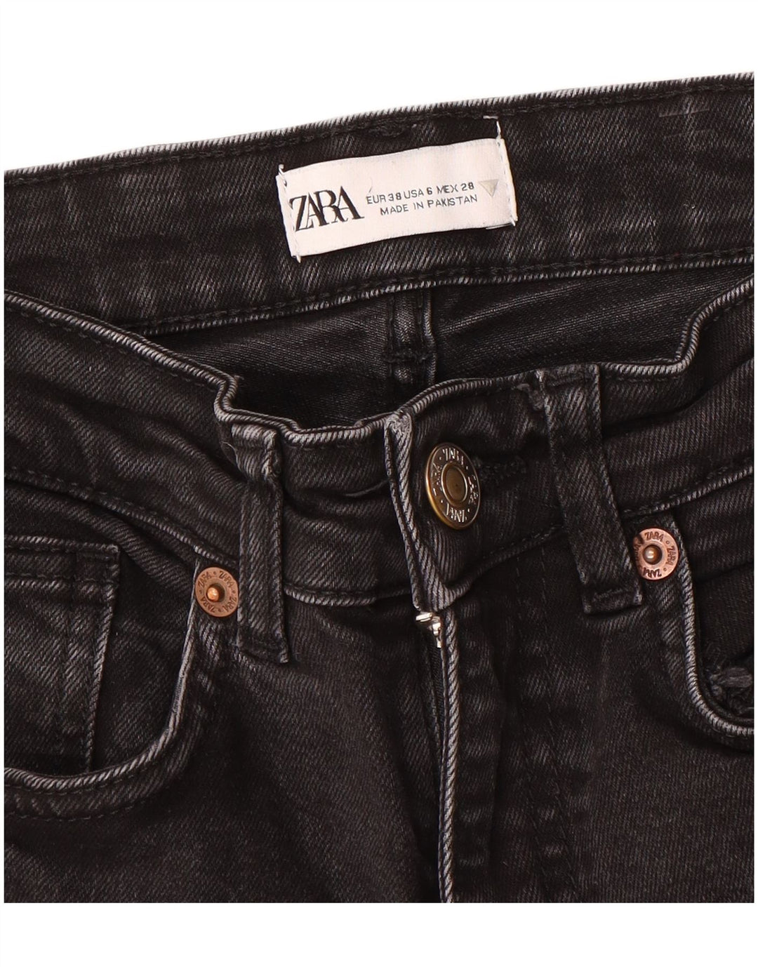 Женские укороченные джинсы Zara Bootcut EU 38 Small W28 L25, черные