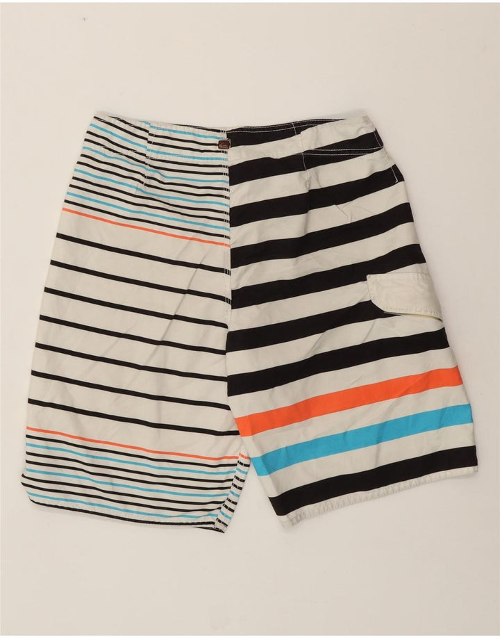 QUIKSILVER Мужские шорты для плавания, средние, белые в полоску