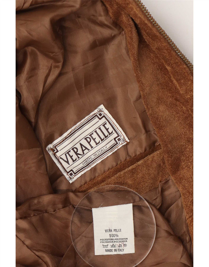 Винтажная мужская замшевая куртка IT 48 Medium Brown Leather