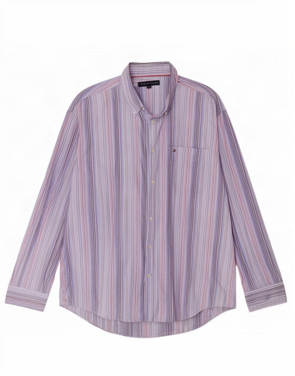 Мужская рубашка Tommy Hilfiger XL из хлопка в синюю полоску