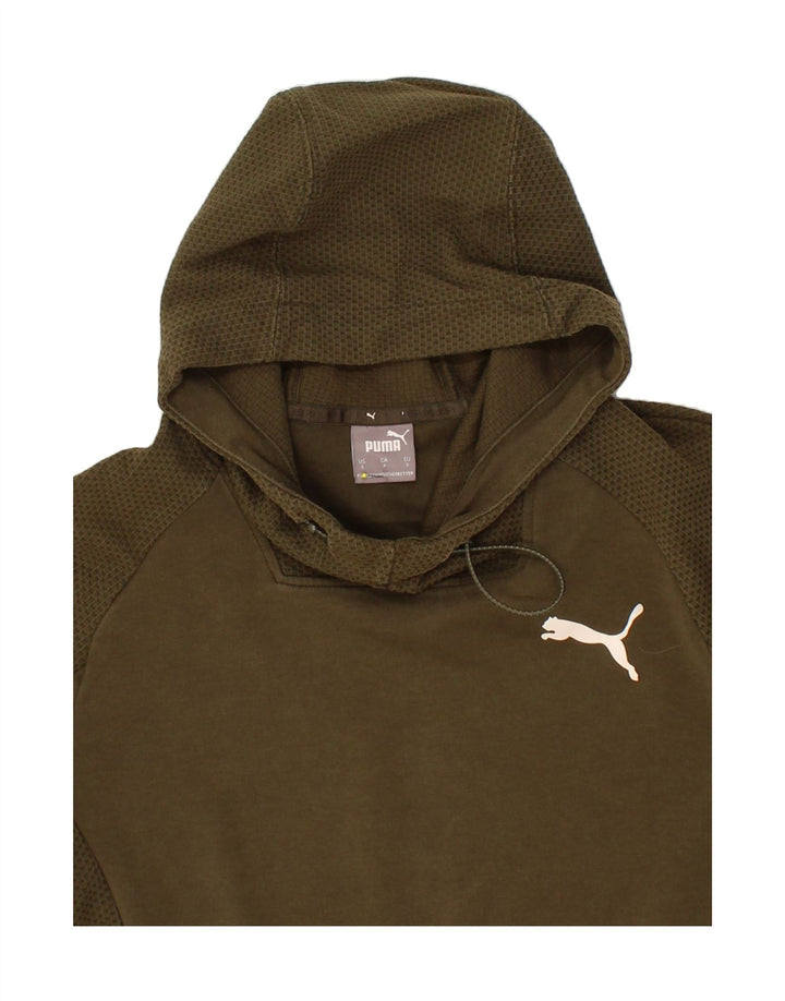 PUMA Mens Hoodie Jumper Small Green Cotton Vintage Puma and Second-Hand Puma from Messina Hembry 