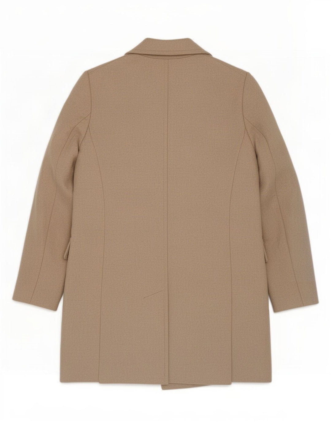 Женское двубортное пальто Zara UK 10, маленькое бежевое шерстяное