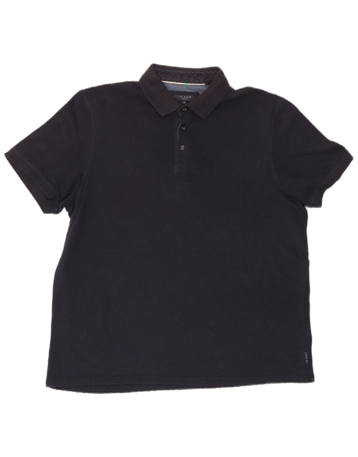 Мужская рубашка-поло Ted Baker, размер 6, 2XL, темно-синяя, хлопок