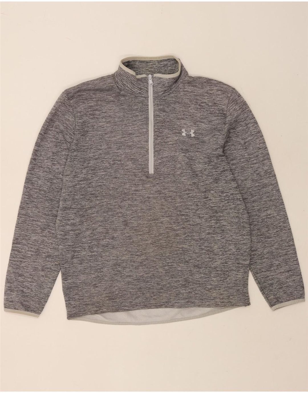 Мужской свитшот с воротником на молнии Under Armour, средний серый полиэстер с крапинками