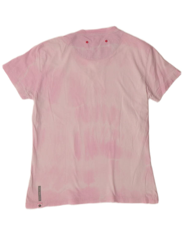 Gas Mens T-Shirt UK 14 Medium Pink Tie Dye Cotton