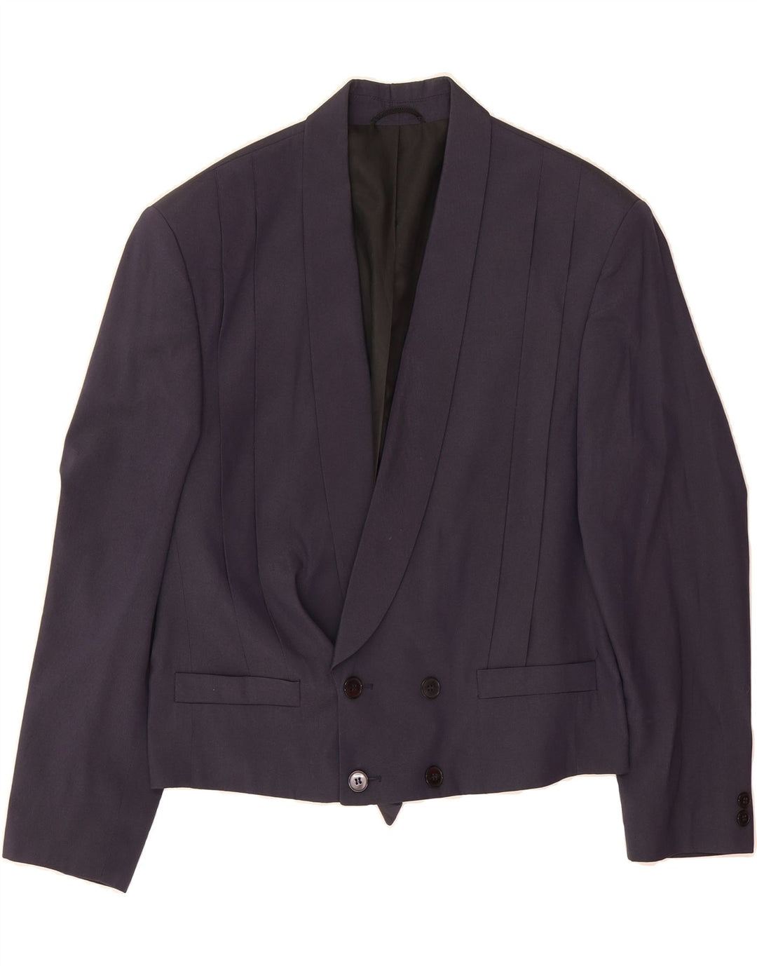 C&A Womens Double Breasted Blazer Jacket EU 48 2XL Navy Blue Viscose Vintage C&A and Second-Hand C&A from Messina Hembry 