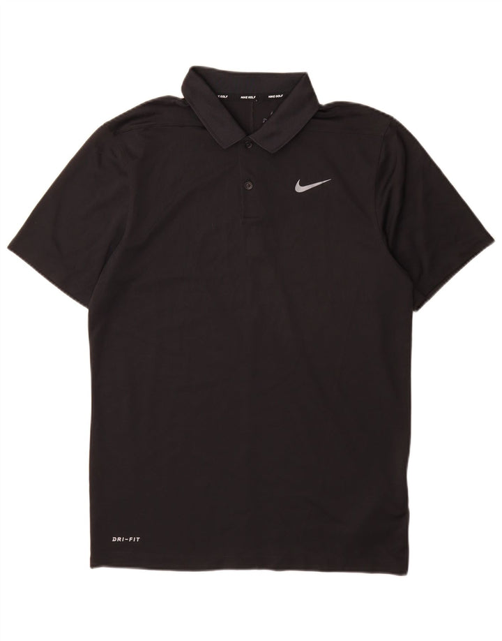Мужская рубашка-поло Nike Dri Fit, маленькая черная, полиэстер