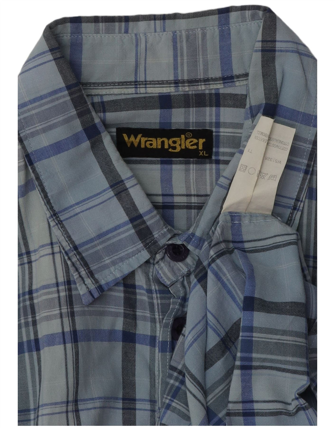 Мужская рубашка WRANGLER XL, синяя клетка, хлопок