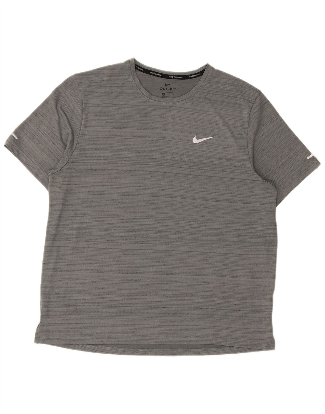 Мужская футболка Nike Dri Fit из полиэстера в тонкую полоску большого серого цвета