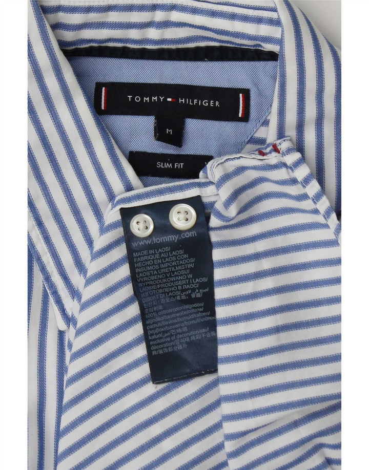 Tommy Hilfiger Мужская рубашка приталенного кроя из хлопка средней синей полоски