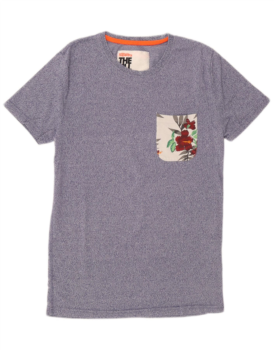 Superdry Мужская футболка с рисунком, маленький синий хлопок