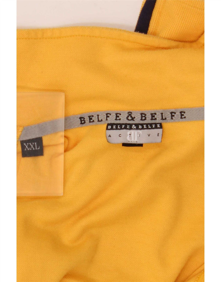 Мужской пуловер с воротником на молнии Belfe & Mens Top 2XL Желтый цветных блоков
