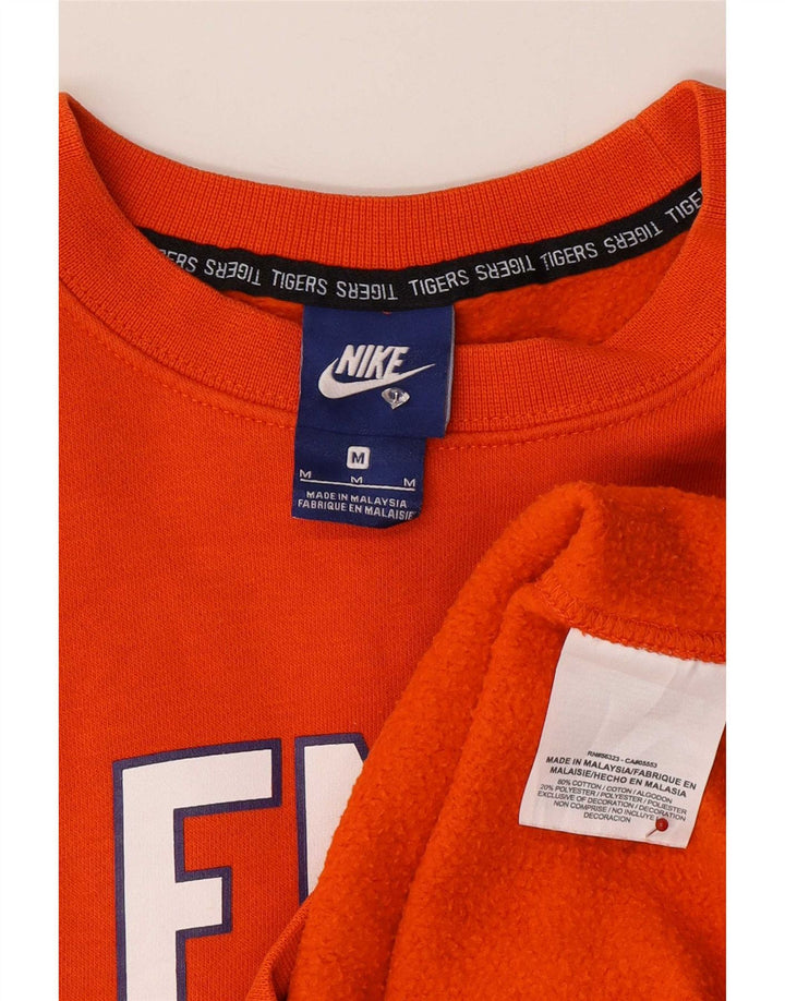 Мужской свитшот с рисунком Nike Clemson, хлопковый джемпер среднего оранжевого цвета