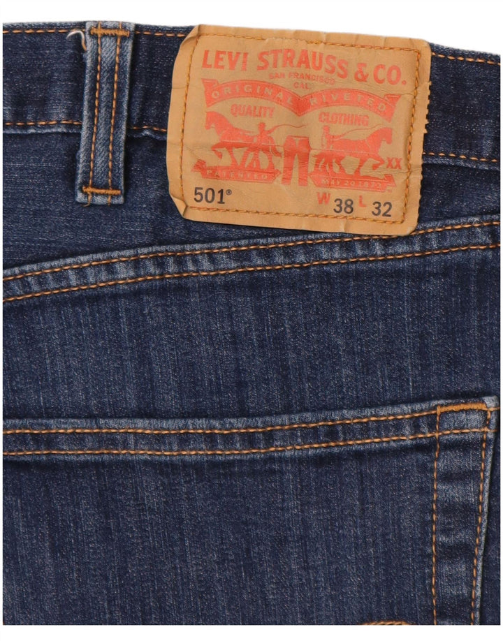 Мужские прямые джинсы Levi's 501 W38 L32 темно-синие, хлопок