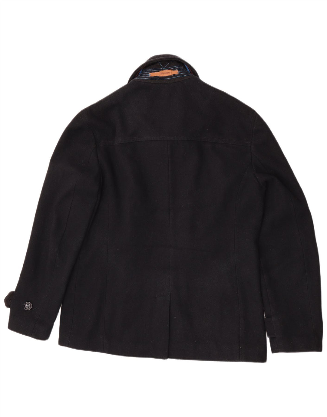 Женское полупальто Superdry UK 20 2XL Темно-синее, шерсть