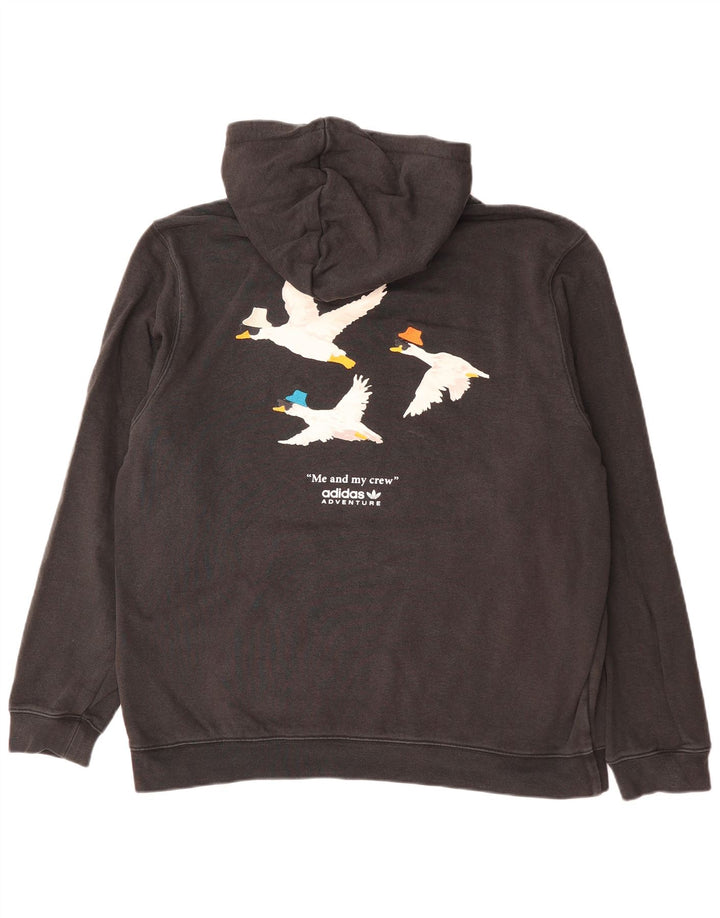 Мужской джемпер с капюшоном ADIDAS Adventure с рисунком XL, черный хлопок