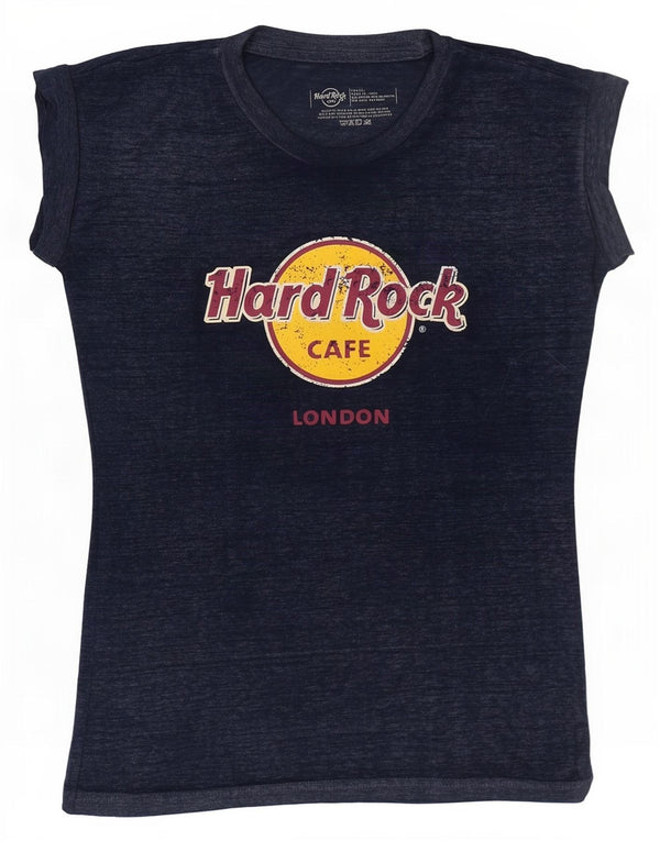 Женская футболка с рисунком Hard Rock Cafe London Top UK 6 XS Темно-синяя в крапинку