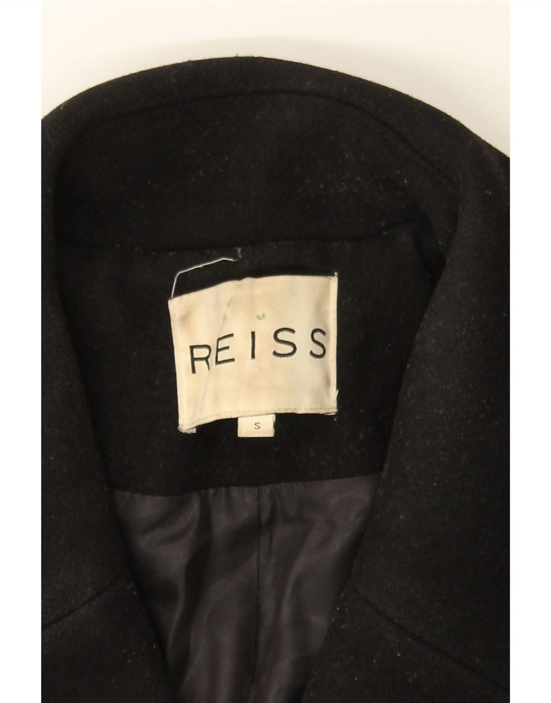 REISS Womens Overcoat UK 10 Small Black Wool Vintage Reiss and Second-Hand Reiss from Messina Hembry 