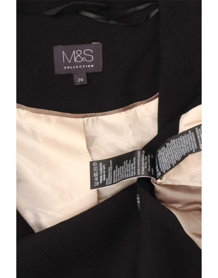 Женский пиджак на 1 пуговице Marks & Spencer UK 20 2XL, черный полиэстер