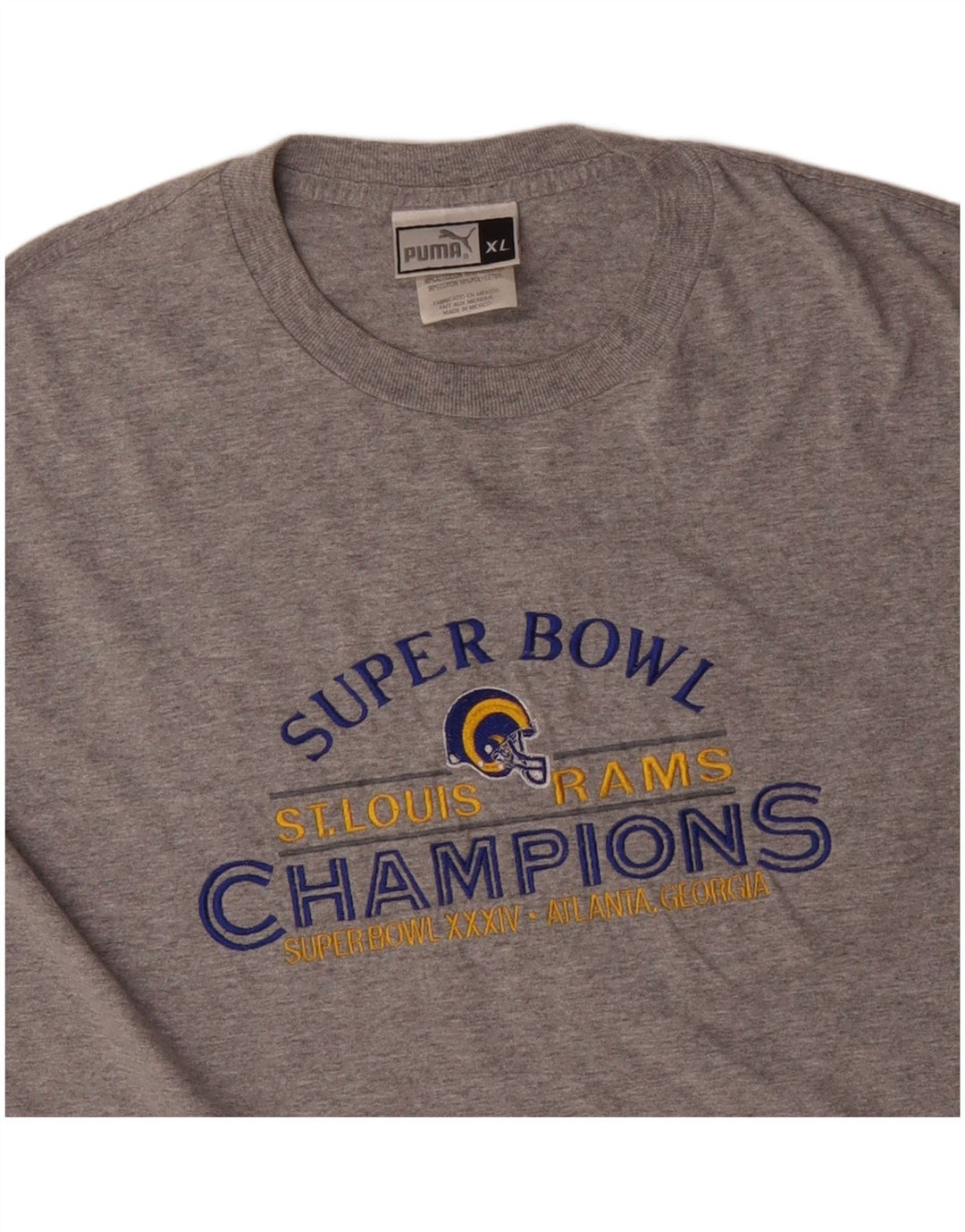 Мужской топ с рисунком PUMA, длинный рукав, серый хлопок, размер XL