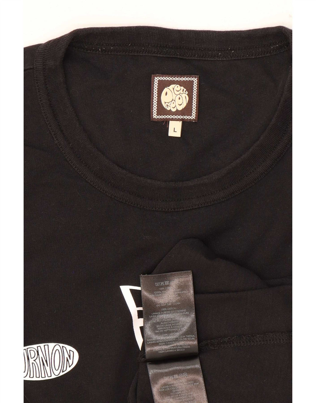 Мужской топ с рисунком Pretty Green, большой черный хлопок с длинным рукавом