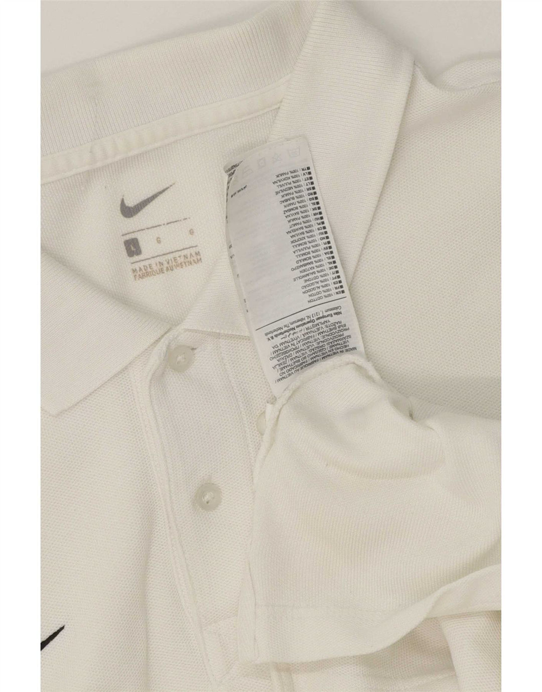 Мужская рубашка-поло Nike, большая белая, хлопковая