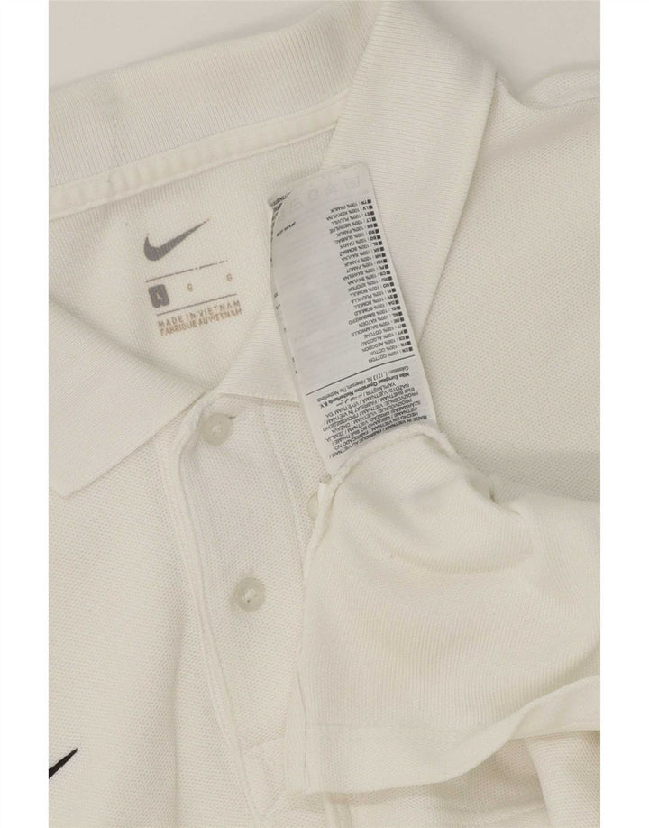 Мужская рубашка-поло Nike, большая белая, хлопковая