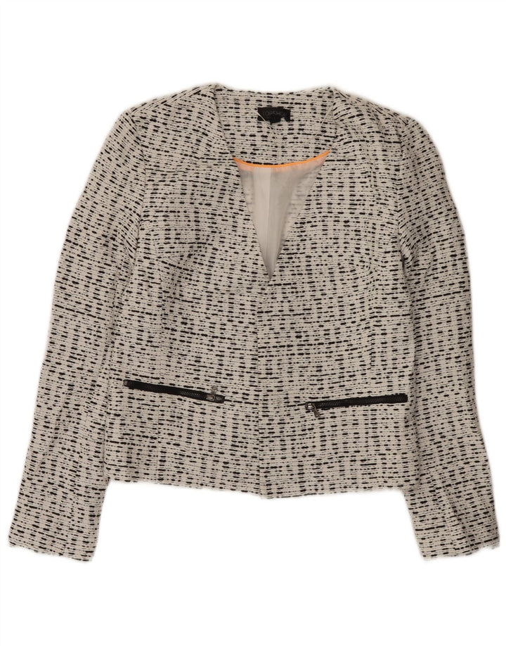 Женский открытый пиджак Topshop UK 10, маленький белый вискоза с крапинками