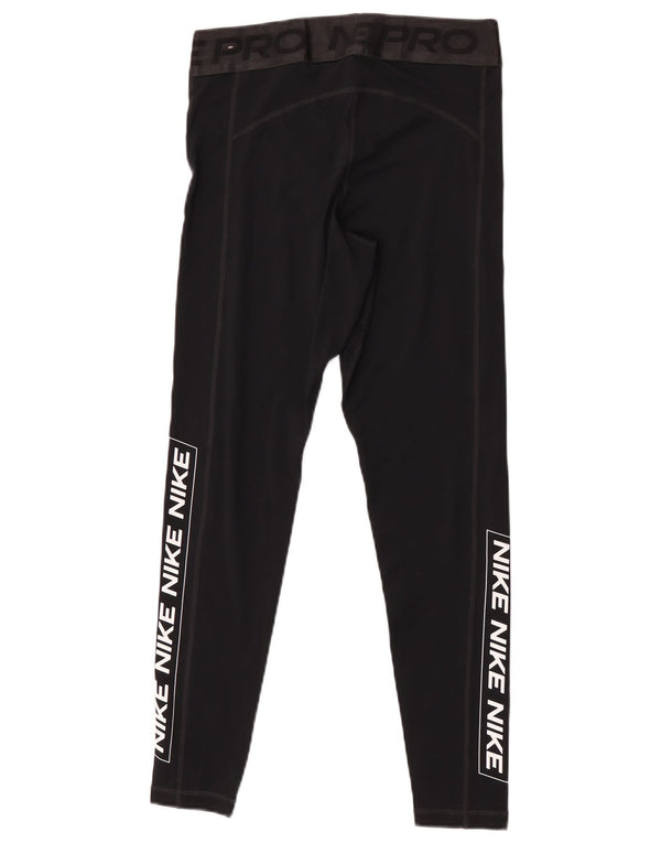 Nike Womens Graphic Leggings UK 14 Medium  Black Polyester