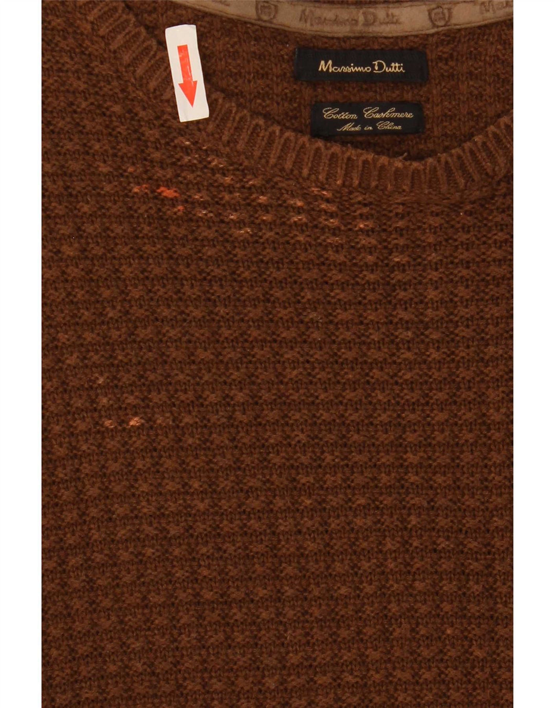 Мужской джемпер с круглым вырезом Massimo Dutti XL, коричневый хлопок