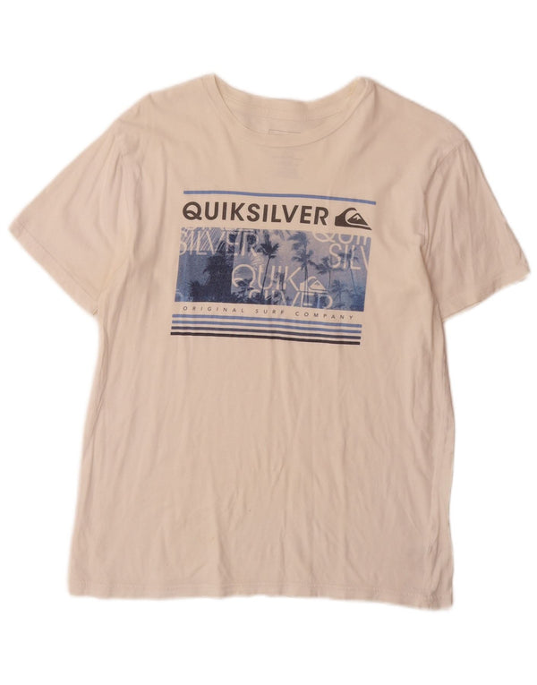 Женская футболка с рисунком Quiksilver Top UK 18 XL, белый хлопок