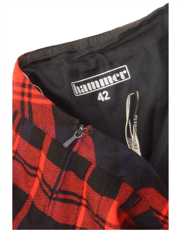 Женская плиссированная юбка Hammer IT 42 Medium W30, красная клетка, новая шерсть