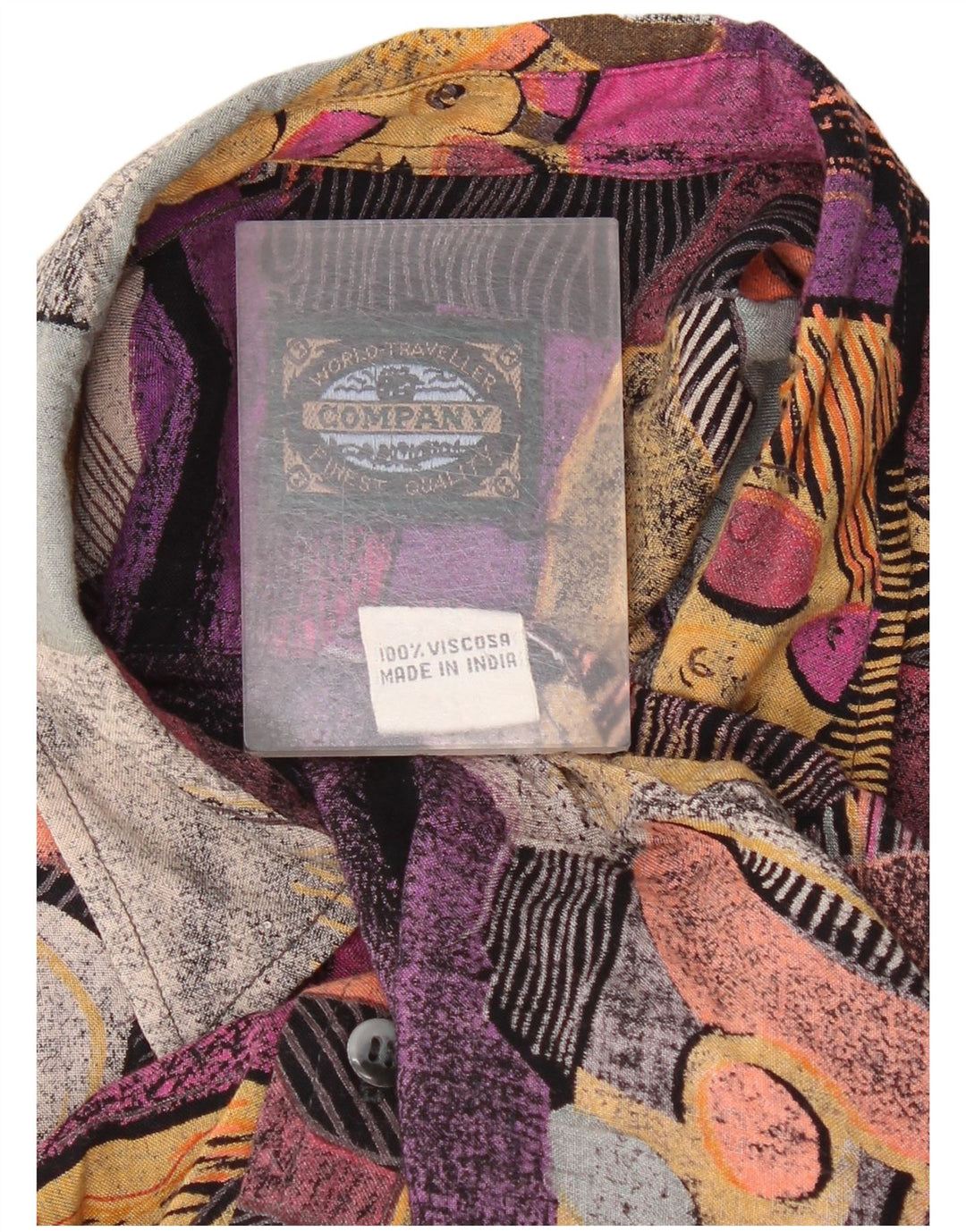 Винтажная мужская свободная рубашка среднего размера, разноцветная, с цветными блоками, в стиле ретро