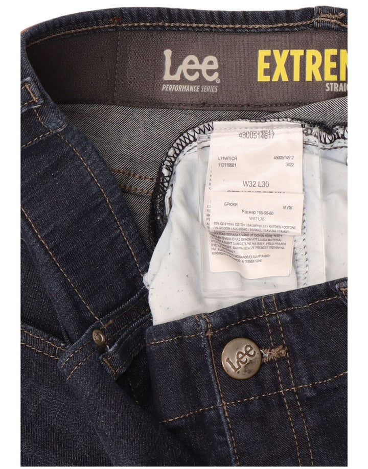 LEE Mens Straight Jeans W32 L30 Blue Cotton