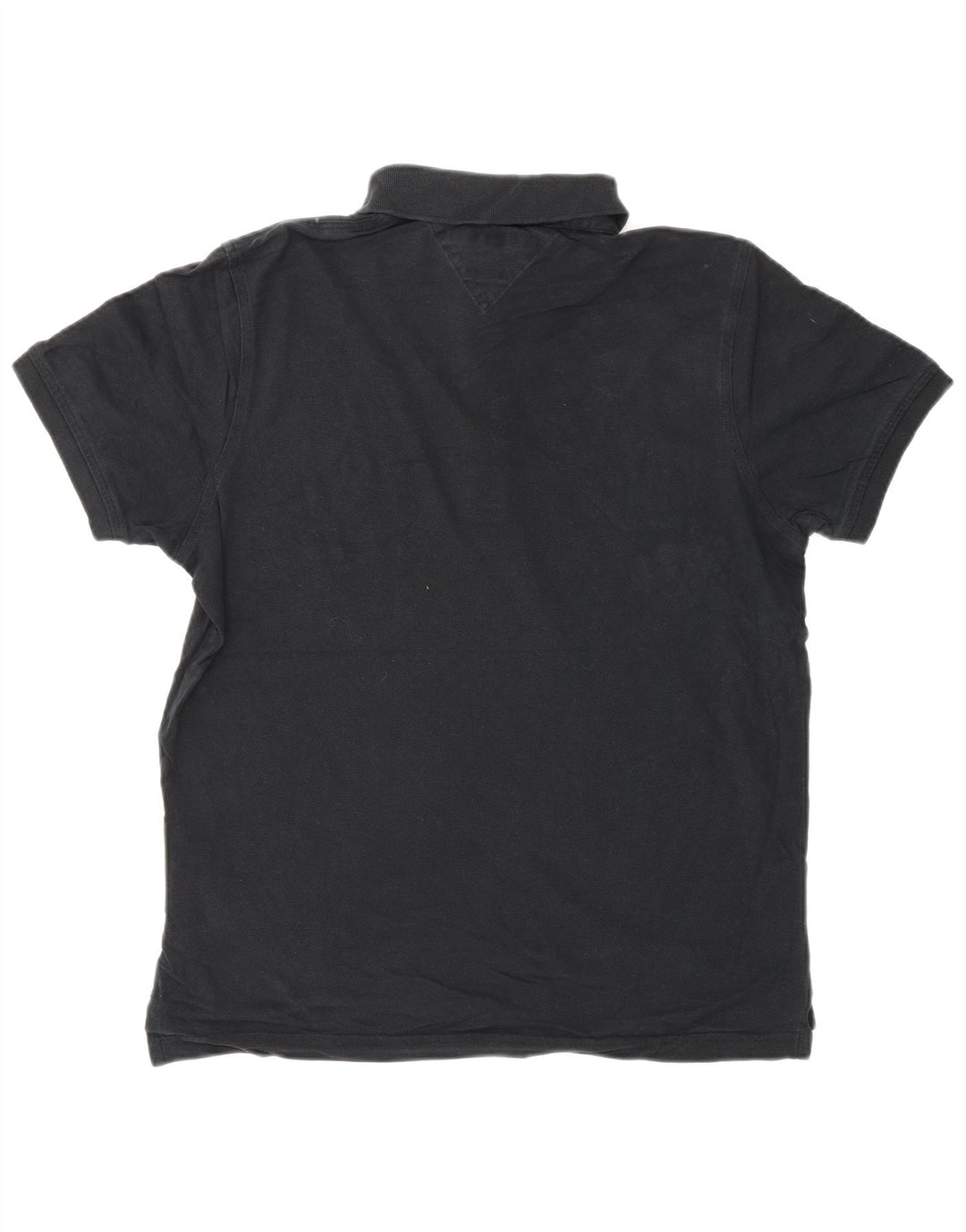 TOMMY HILFIGER Мужская рубашка поло приталенного кроя, средний черный хлопок