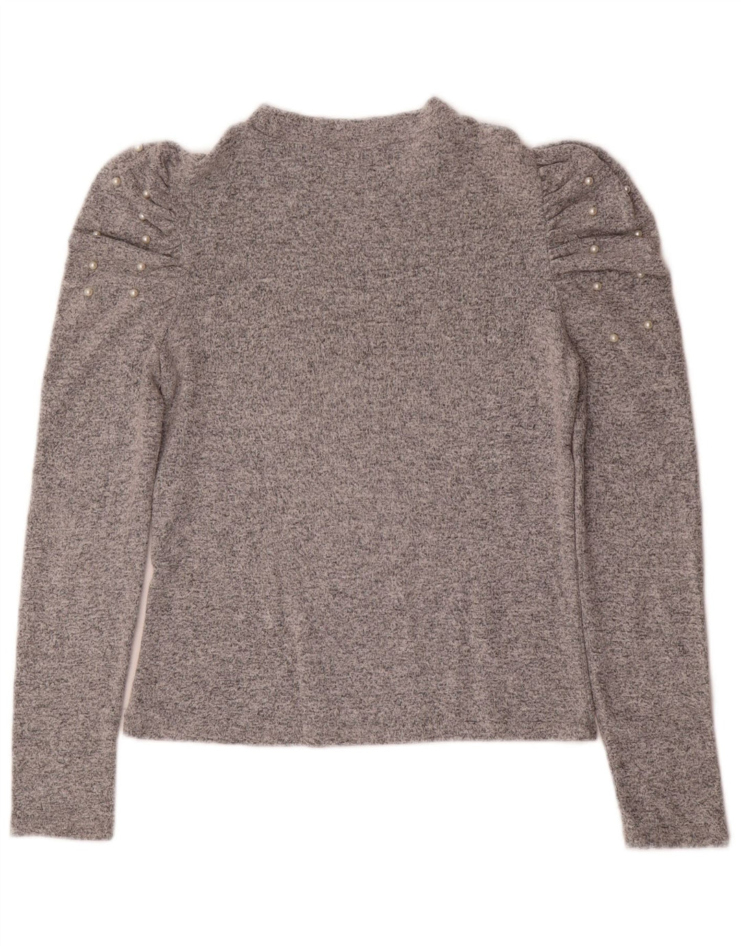 Женский джемпер с круглым вырезом Zara UK 12, средний серый цвет