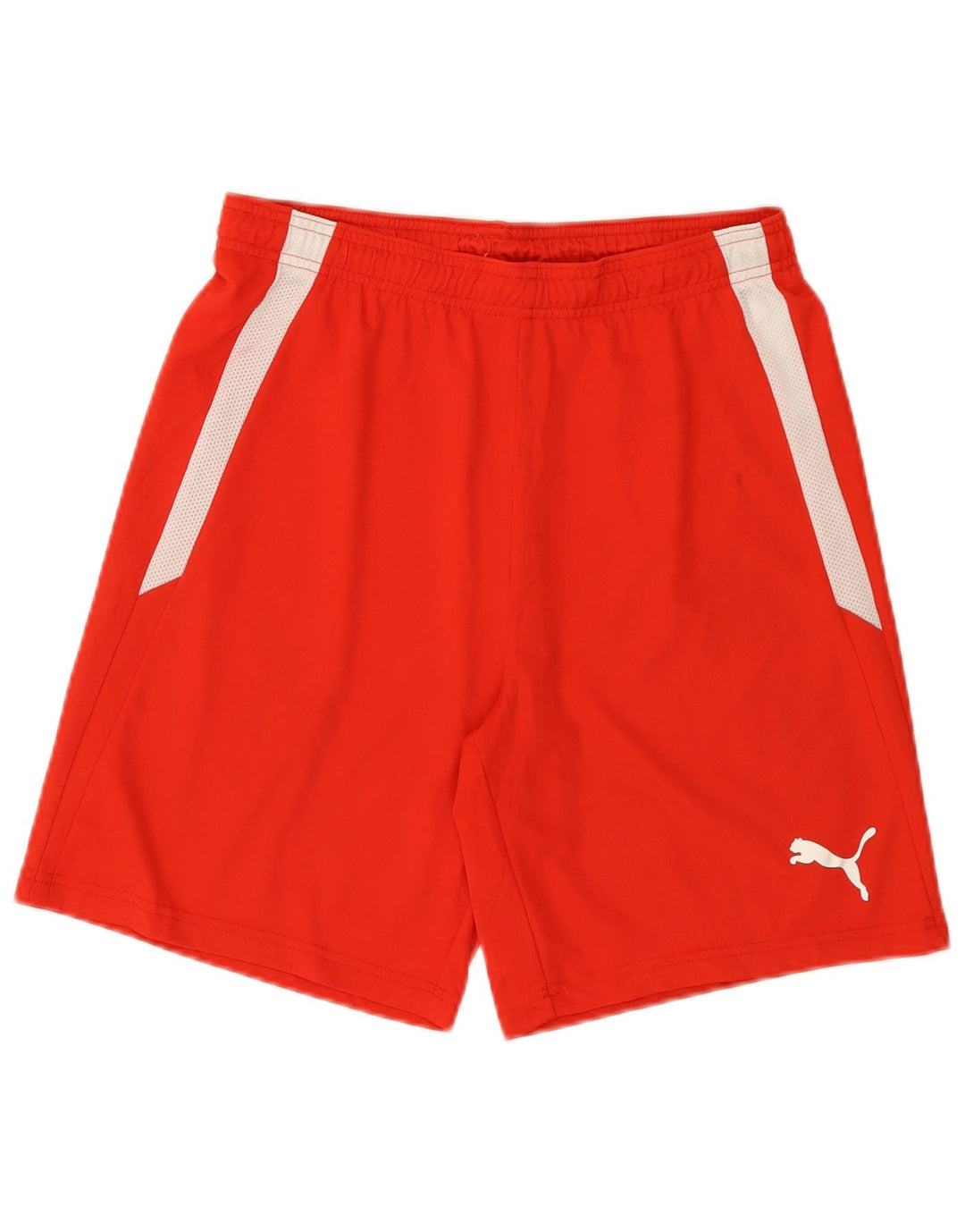 Мужские спортивные шорты Puma из полиэстера с цветными блоками среднего красного цвета